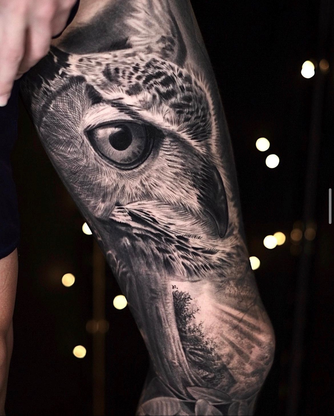 realistic tattoo eule