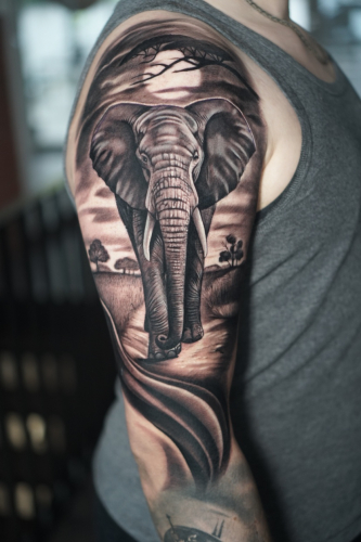 elefant-oberarm-tattoo